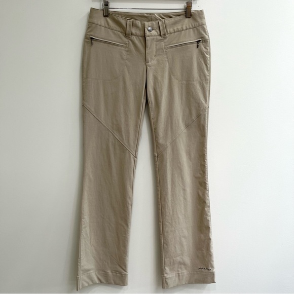 Woman’s Columbia Omni-shield tan nylon zipper pockets hiking outdoor pants 6 - Picture 1 of 11